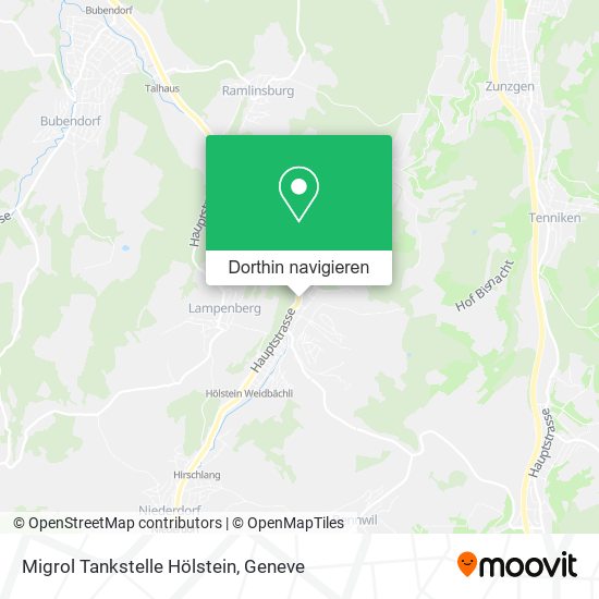 Migrol Tankstelle Hölstein Karte