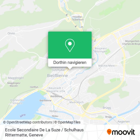 Ecole Secondaire De La Suze / Schulhaus Rittermatte Karte