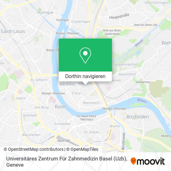 Universitäres Zentrum Für Zahnmedizin Basel (Uzb) Karte