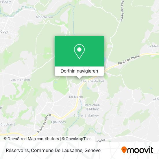 Réservoirs, Commune De Lausanne Karte