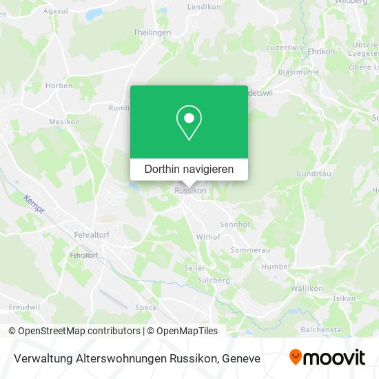Verwaltung Alterswohnungen Russikon Karte