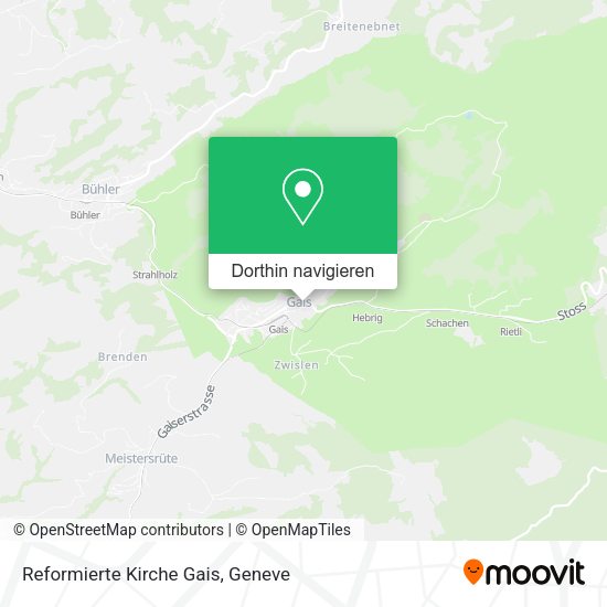 Reformierte Kirche Gais Karte
