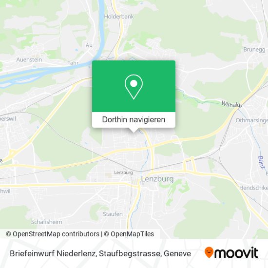Briefeinwurf Niederlenz, Staufbegstrasse Karte