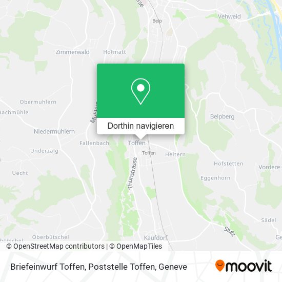 Briefeinwurf Toffen, Poststelle Toffen Karte