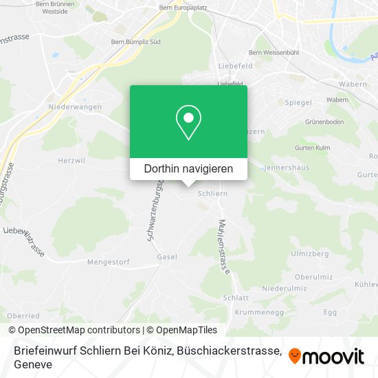 Briefeinwurf Schliern Bei Köniz, Büschiackerstrasse Karte