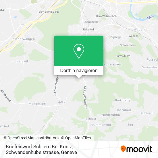 Briefeinwurf Schliern Bei Köniz, Schwandenhubelstrasse Karte