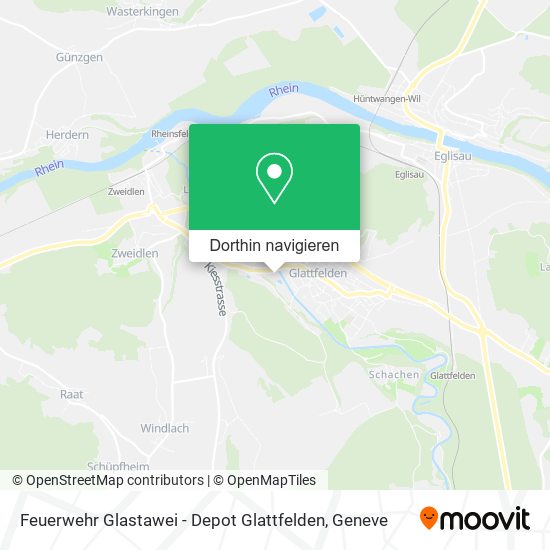 Feuerwehr Glastawei - Depot Glattfelden Karte