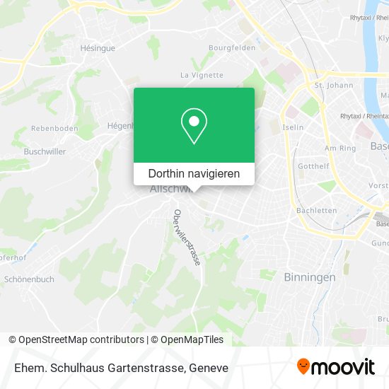 Ehem. Schulhaus Gartenstrasse Karte