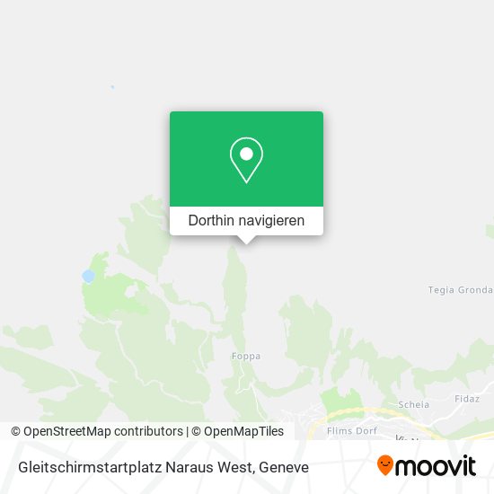 Gleitschirmstartplatz Naraus West Karte