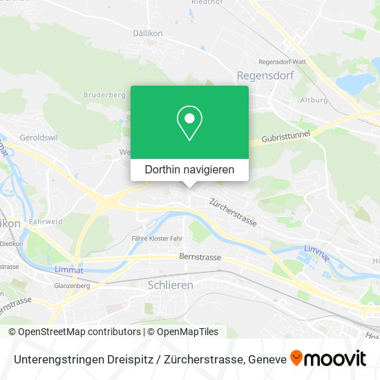 Unterengstringen Dreispitz / Zürcherstrasse Karte