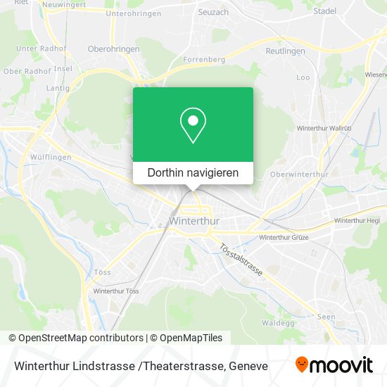 Winterthur Lindstrasse /Theaterstrasse Karte