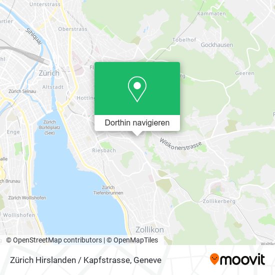 Zürich Hirslanden / Kapfstrasse Karte