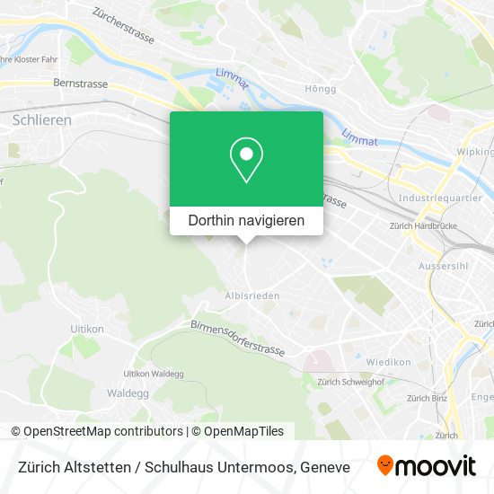 Zürich Altstetten / Schulhaus Untermoos Karte