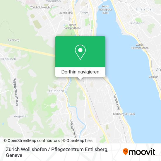 Zürich Wollishofen / Pflegezentrum Entlisberg Karte