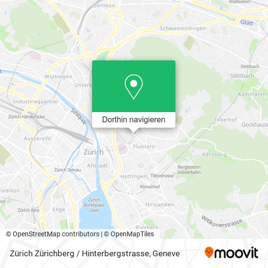 Zürich Zürichberg / Hinterbergstrasse Karte