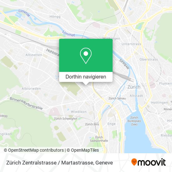 Zürich Zentralstrasse / Martastrasse Karte