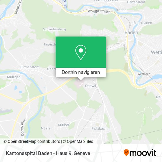 Kantonsspital Baden - Haus 9 Karte