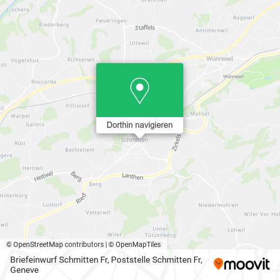 Briefeinwurf Schmitten Fr, Poststelle Schmitten Fr Karte