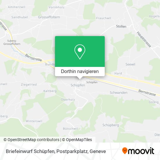 Briefeinwurf Schüpfen, Postparkplatz Karte