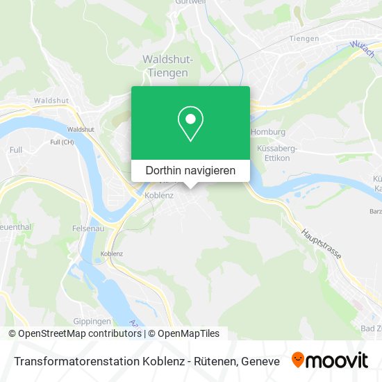 Transformatorenstation Koblenz - Rütenen Karte