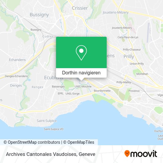 Archives Cantonales Vaudoises Karte