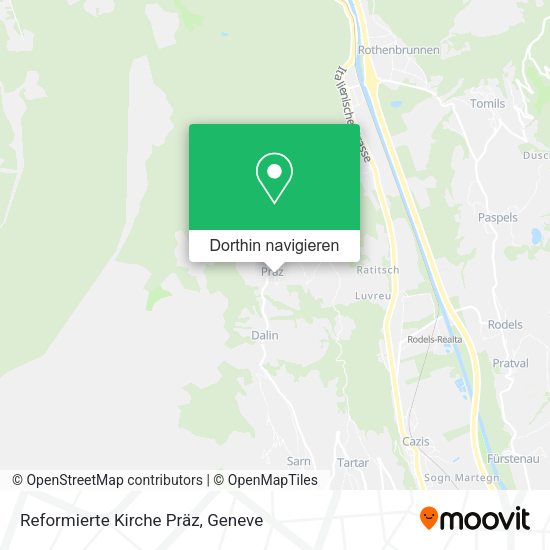 Reformierte Kirche Präz Karte