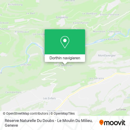 Réserve Naturelle Du Doubs - Le Moulin Du Milieu Karte