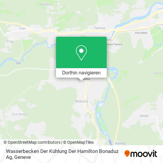 Wasserbecken Der Kühlung Der Hamilton Bonaduz Ag Karte
