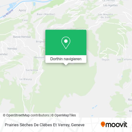 Prairies Sèches De Clèbes Et Verrey Karte