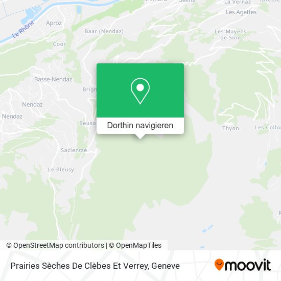 Prairies Sèches De Clèbes Et Verrey Karte