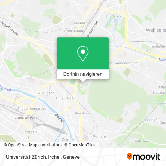 Universität Zürich, Irchel Karte