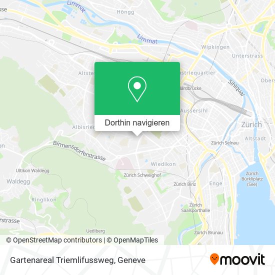 Gartenareal Triemlifussweg Karte