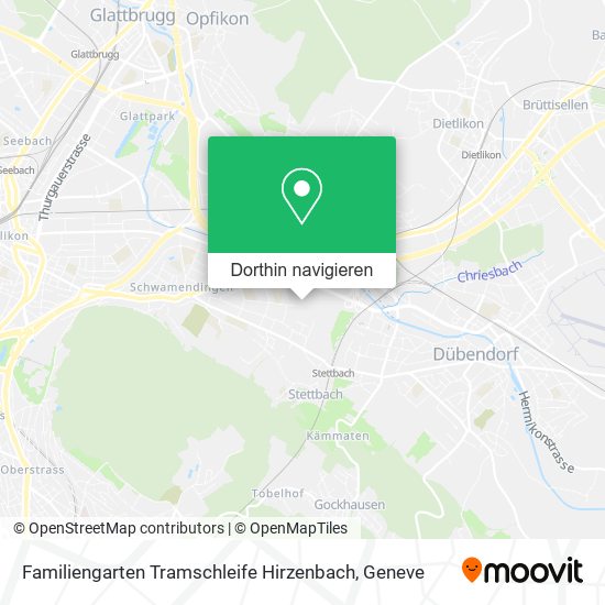 Familiengarten Tramschleife Hirzenbach Karte