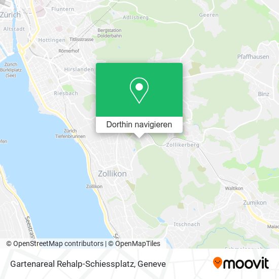 Gartenareal Rehalp-Schiessplatz Karte
