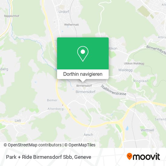Park + Ride Birmensdorf Sbb Karte