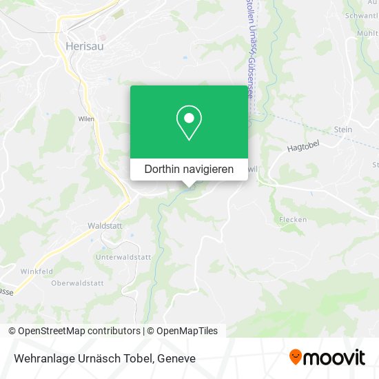 Wehranlage Urnäsch Tobel Karte