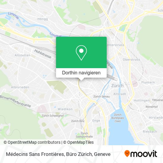 Médecins Sans Frontières, Büro Zürich Karte