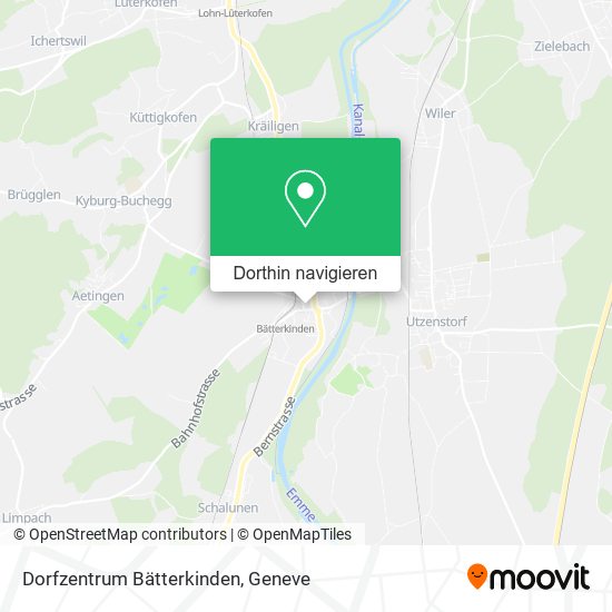 Dorfzentrum Bätterkinden Karte