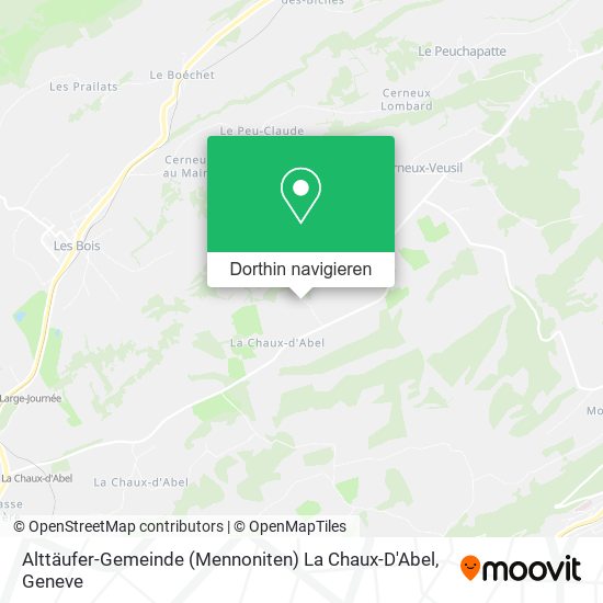 Alttäufer-Gemeinde (Mennoniten) La Chaux-D'Abel Karte