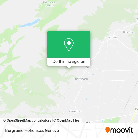 Burgruine Hohensax Karte