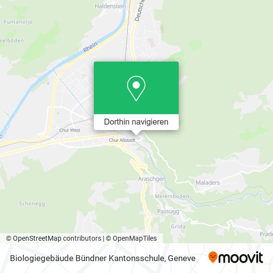Biologiegebäude Bündner Kantonsschule Karte
