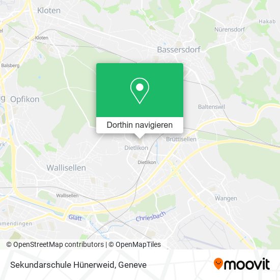 Sekundarschule Hünerweid Karte