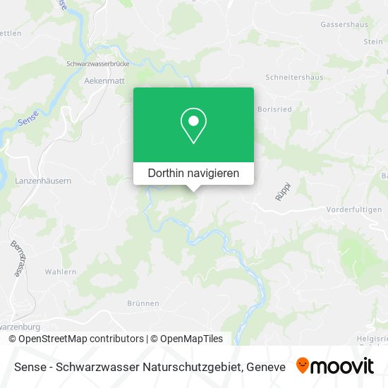 Sense - Schwarzwasser Naturschutzgebiet Karte