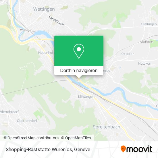 Shopping-Raststätte Würenlos Karte