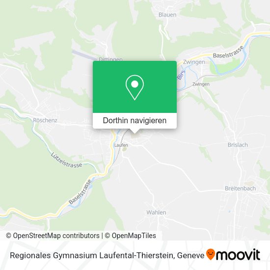Regionales Gymnasium Laufental-Thierstein Karte