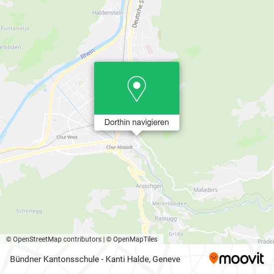 Bündner Kantonsschule - Kanti Halde Karte