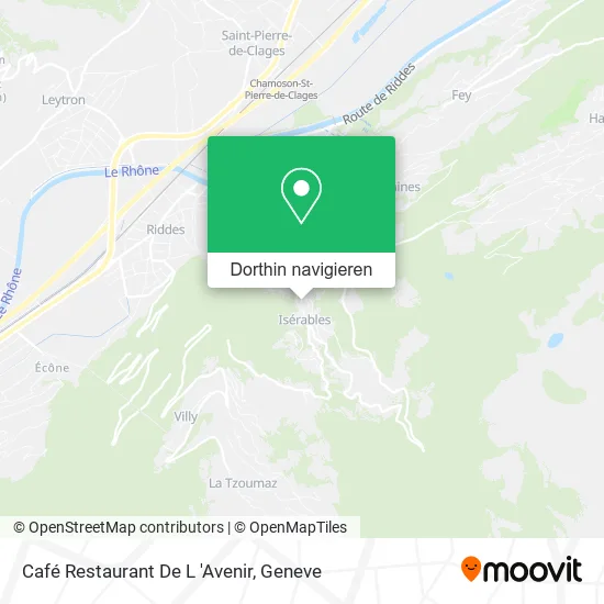 Café Restaurant De L 'Avenir Karte