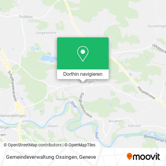 Gemeindeverwaltung Ossingen Karte