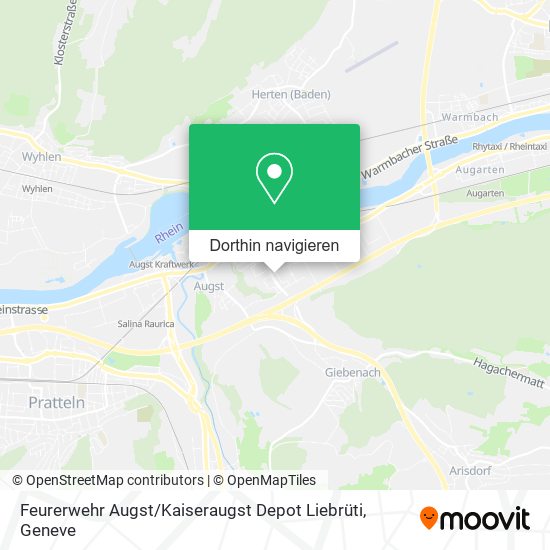 Feurerwehr Augst / Kaiseraugst Depot Liebrüti Karte