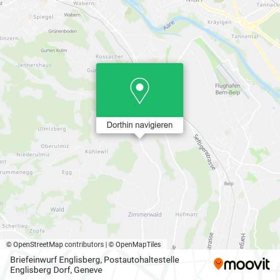 Briefeinwurf Englisberg, Postautohaltestelle Englisberg Dorf Karte